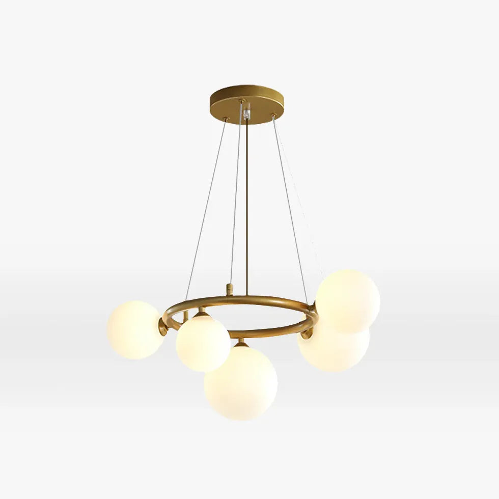 Ring-Shaped Multi Glass Ball Minimalist Chandelier