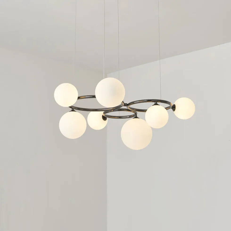 Ring-Shaped Multi Glass Ball Minimalist Chandelier