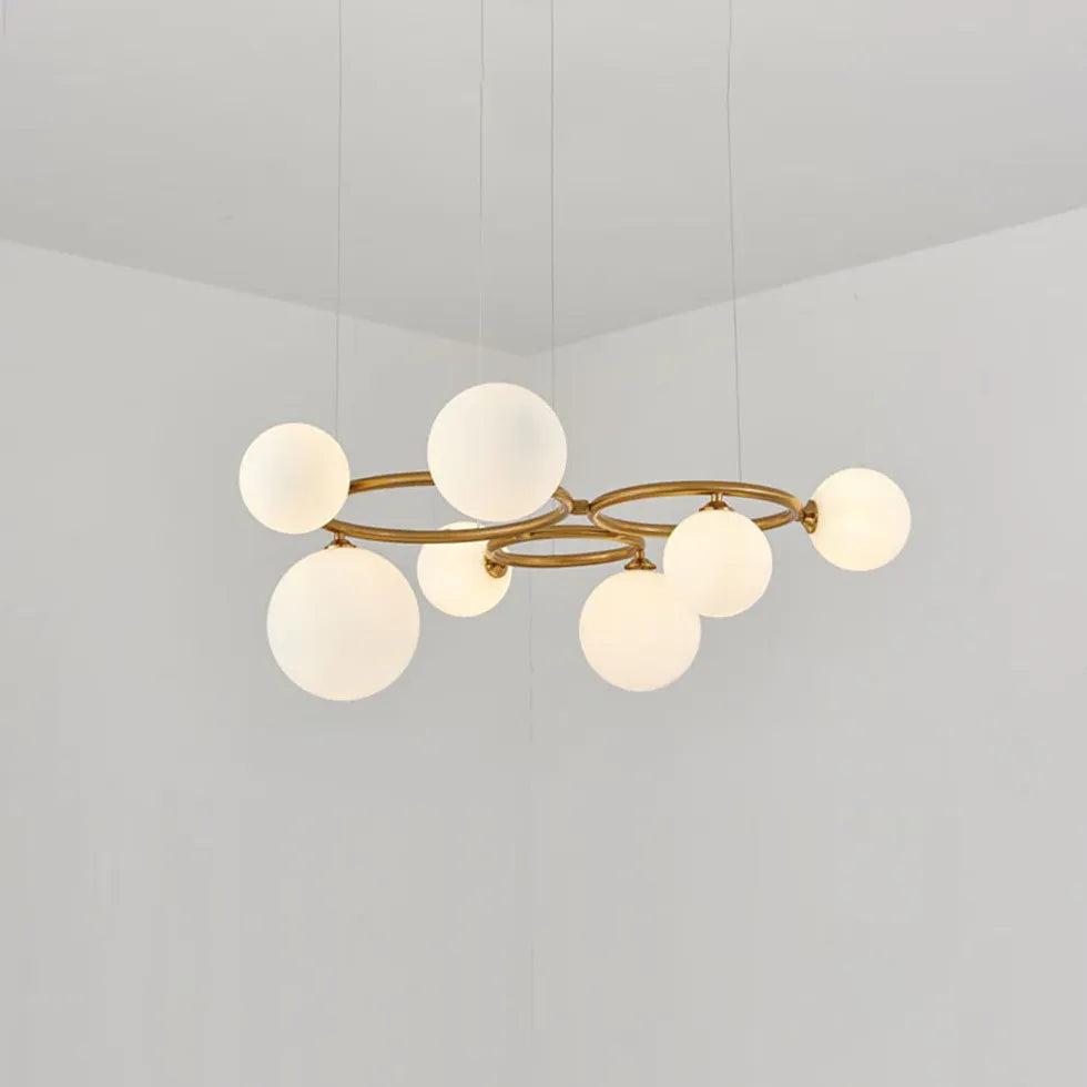 Ring-Shaped Multi Glass Ball Minimalist Chandelier