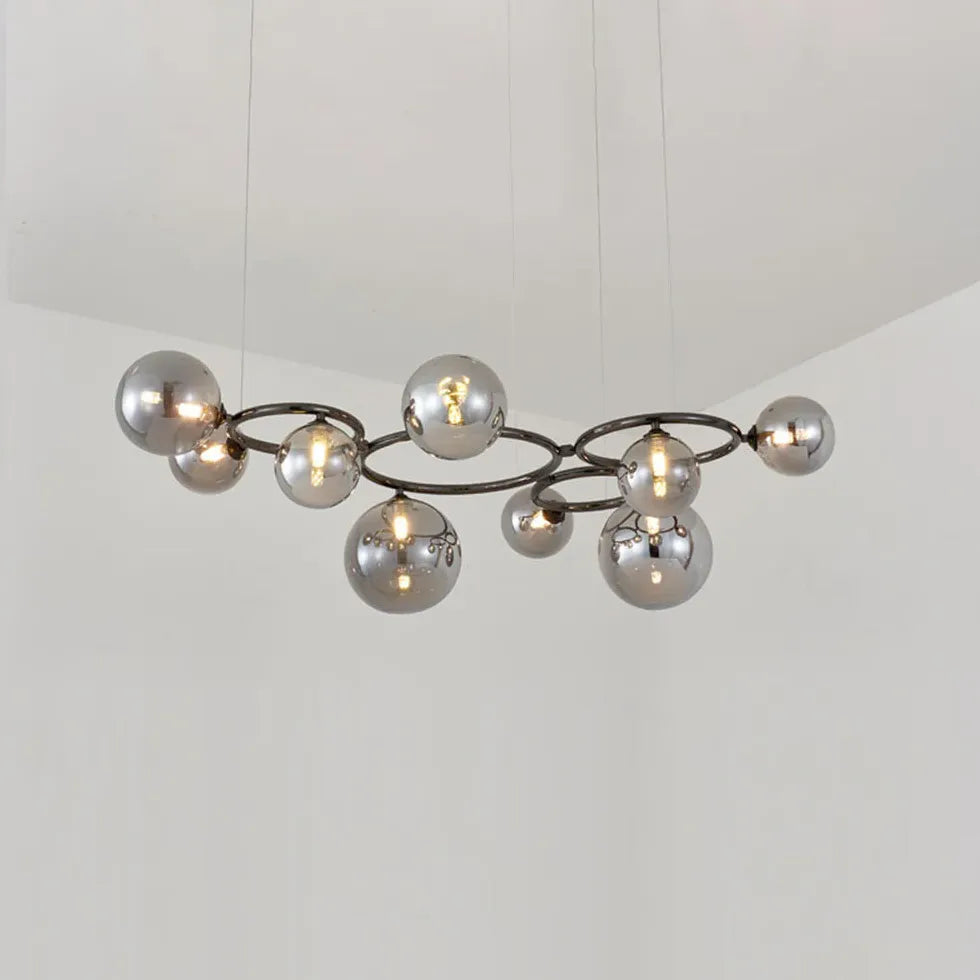 Ring-Shaped Multi Glass Ball Minimalist Chandelier