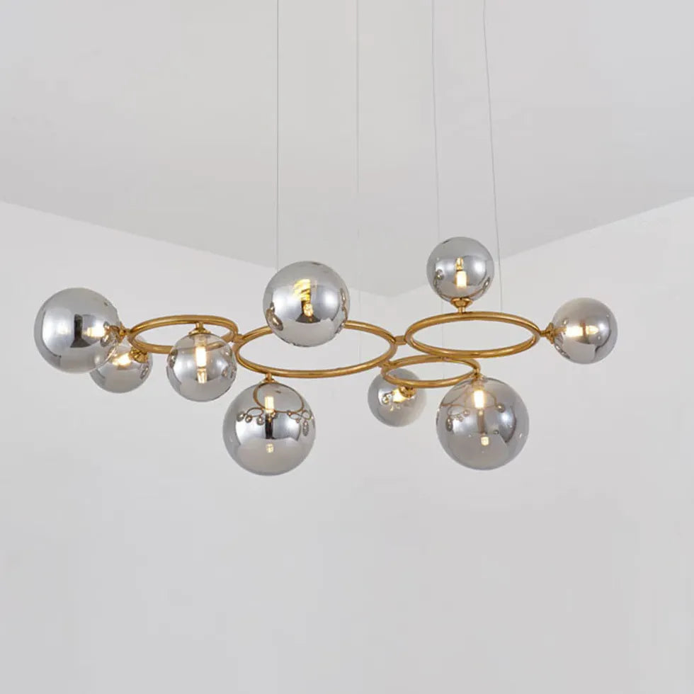 Ring-Shaped Multi Glass Ball Minimalist Chandelier