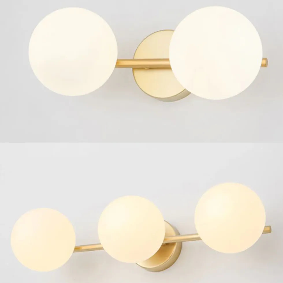 Gold Glass Round Bathroom Wall Lights