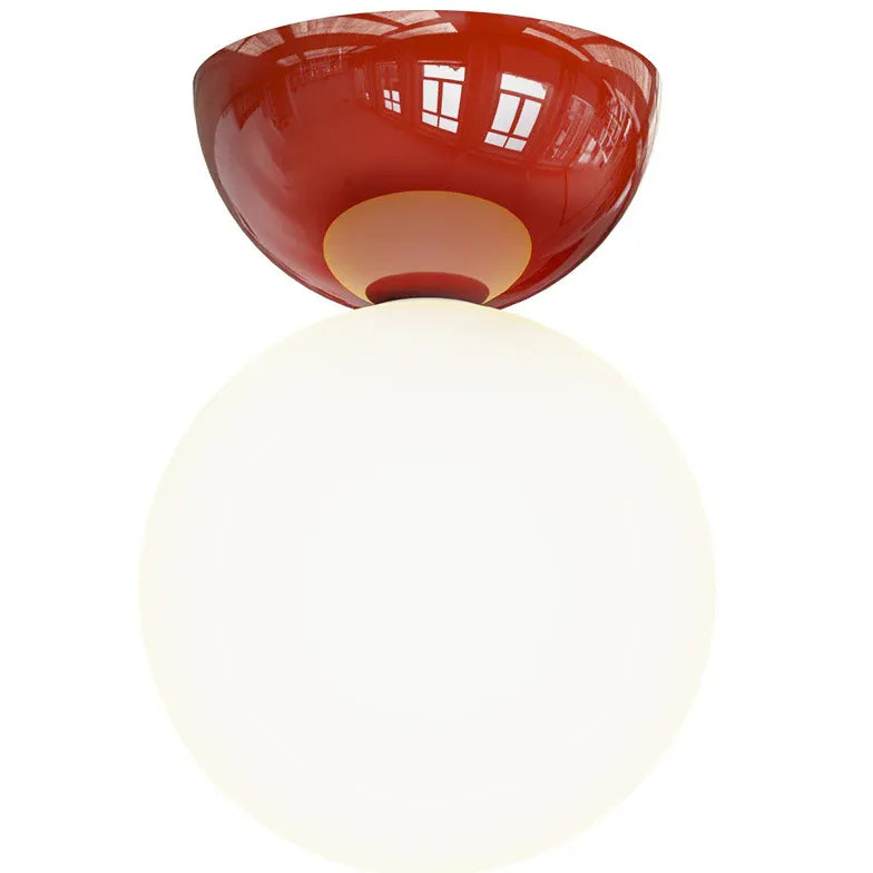 Spherical Glossy Modern Ceiling Light for Hallway