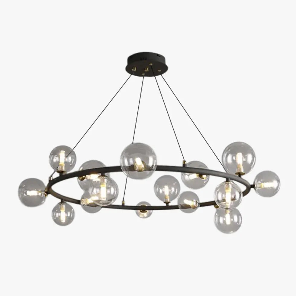 Golden Circle Modern Glass Sphere Pendant Light