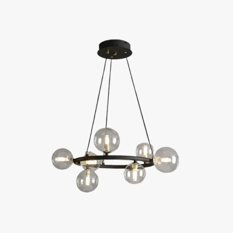 Golden Circle Modern Glass Sphere Pendant Light