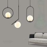 White Glass Ball Single Head Pendant Light