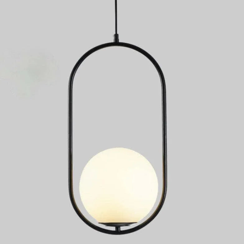 White Glass Ball Single Head Pendant Light