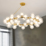 Ring Glass Ball Luxury Gold Chandelier