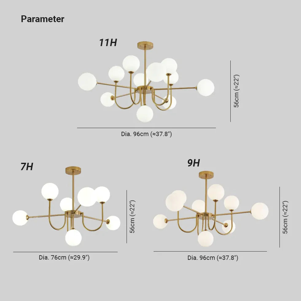 White Asymmetric Modern for Living Room Chandelier