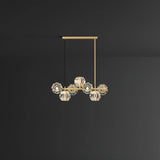 Multi-Circular Transparent Glass Ball Linear Pendant Light