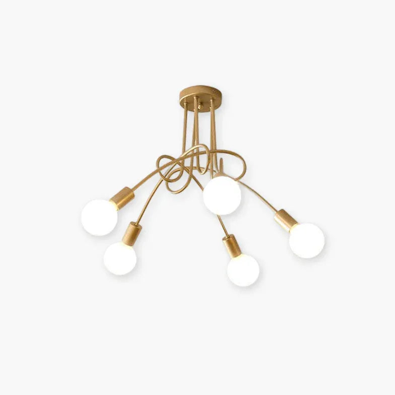 White Multi-Bulb Entwined Ceiling Light