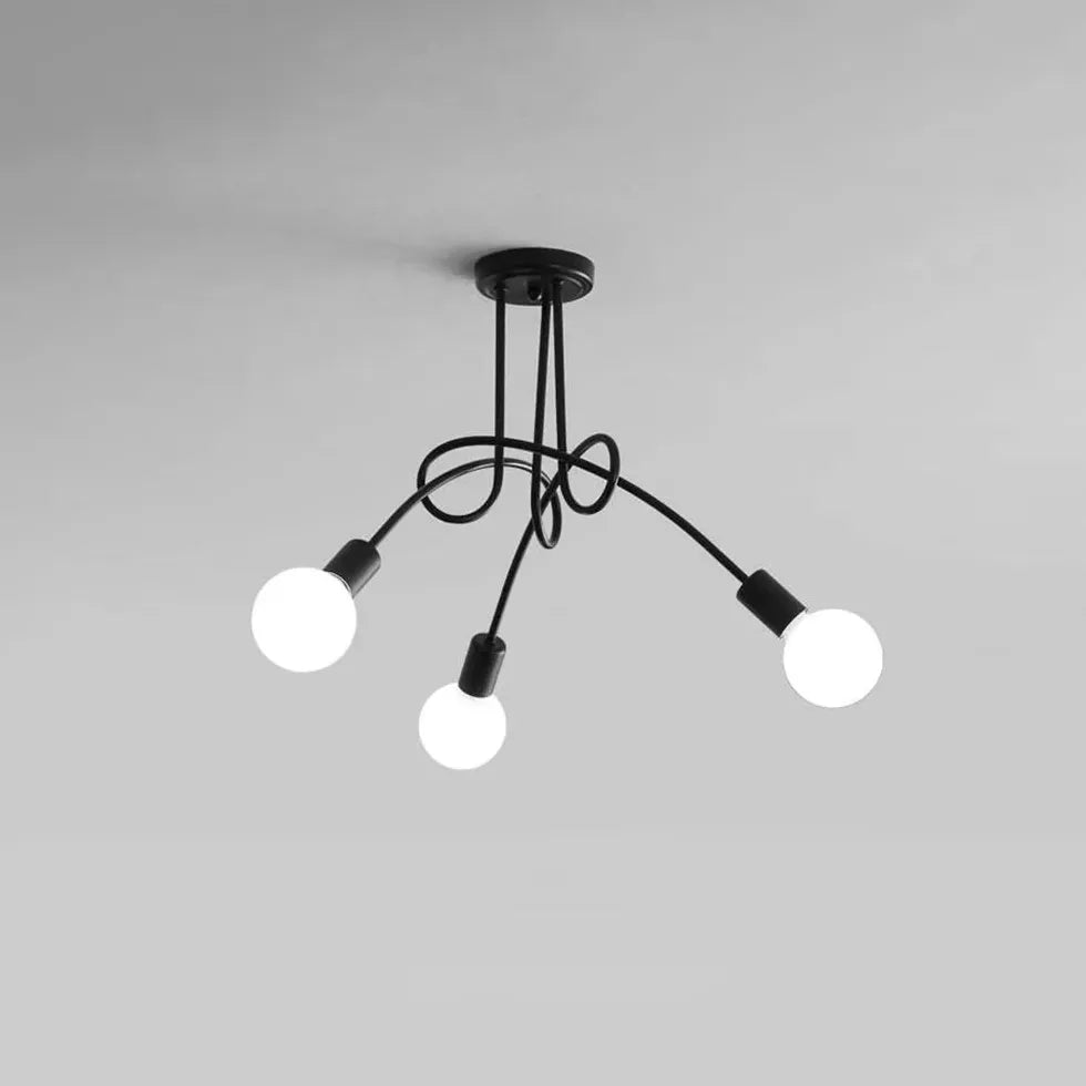 White Multi-Bulb Entwined Ceiling Light