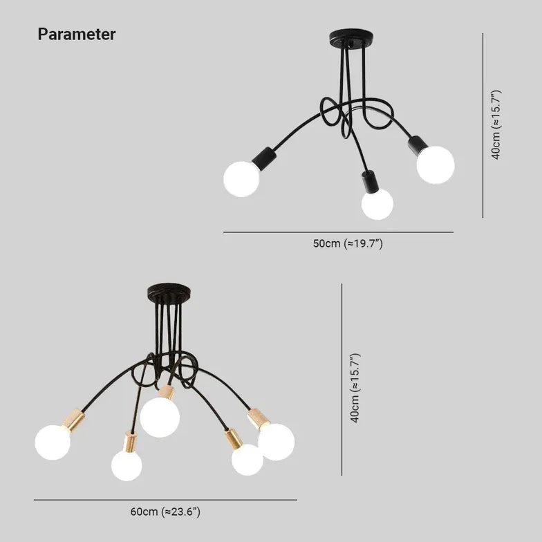 White Multi-Bulb Entwined Ceiling Light