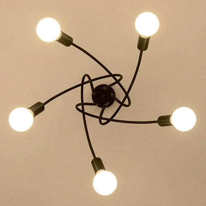 White Multi-Bulb Entwined Ceiling Light