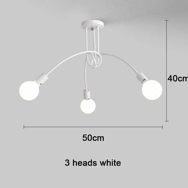 White Multi-Bulb Entwined Ceiling Light