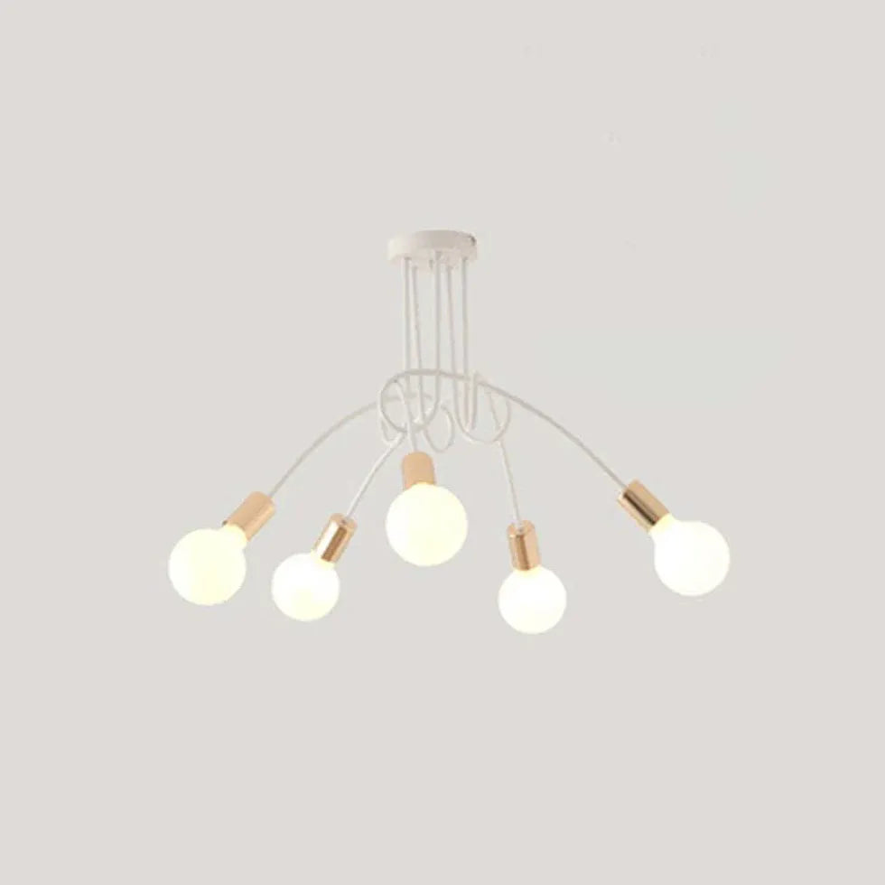 White Multi-Bulb Entwined Ceiling Light