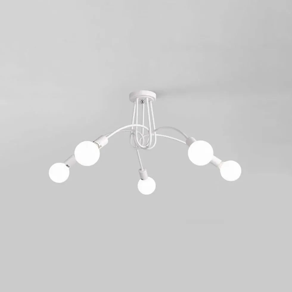 White Multi-Bulb Entwined Ceiling Light