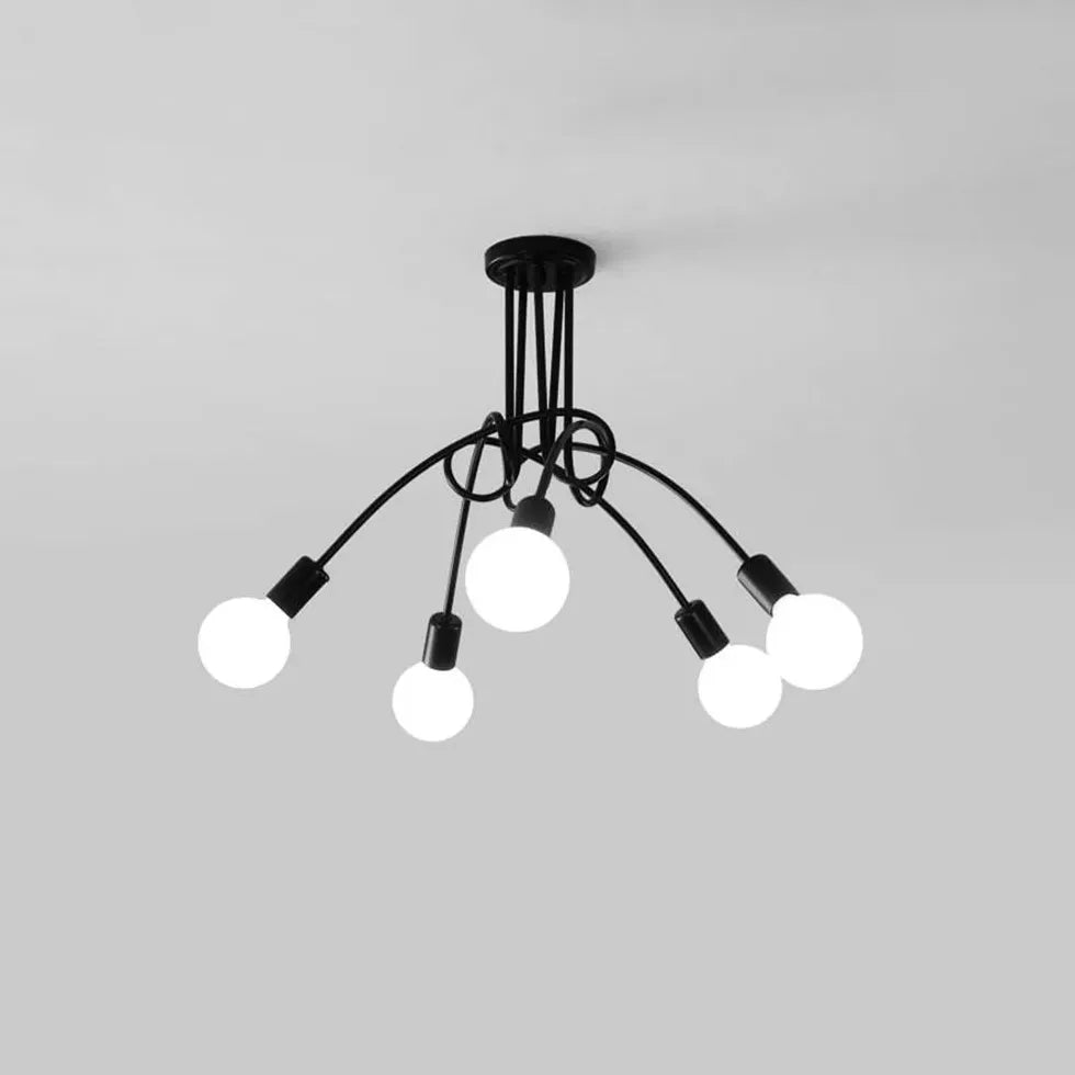 White Multi-Bulb Entwined Ceiling Light