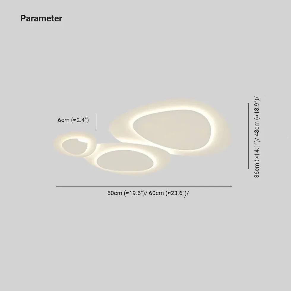 Plafoniera Bianca Moderna a Forma di Ciottolo