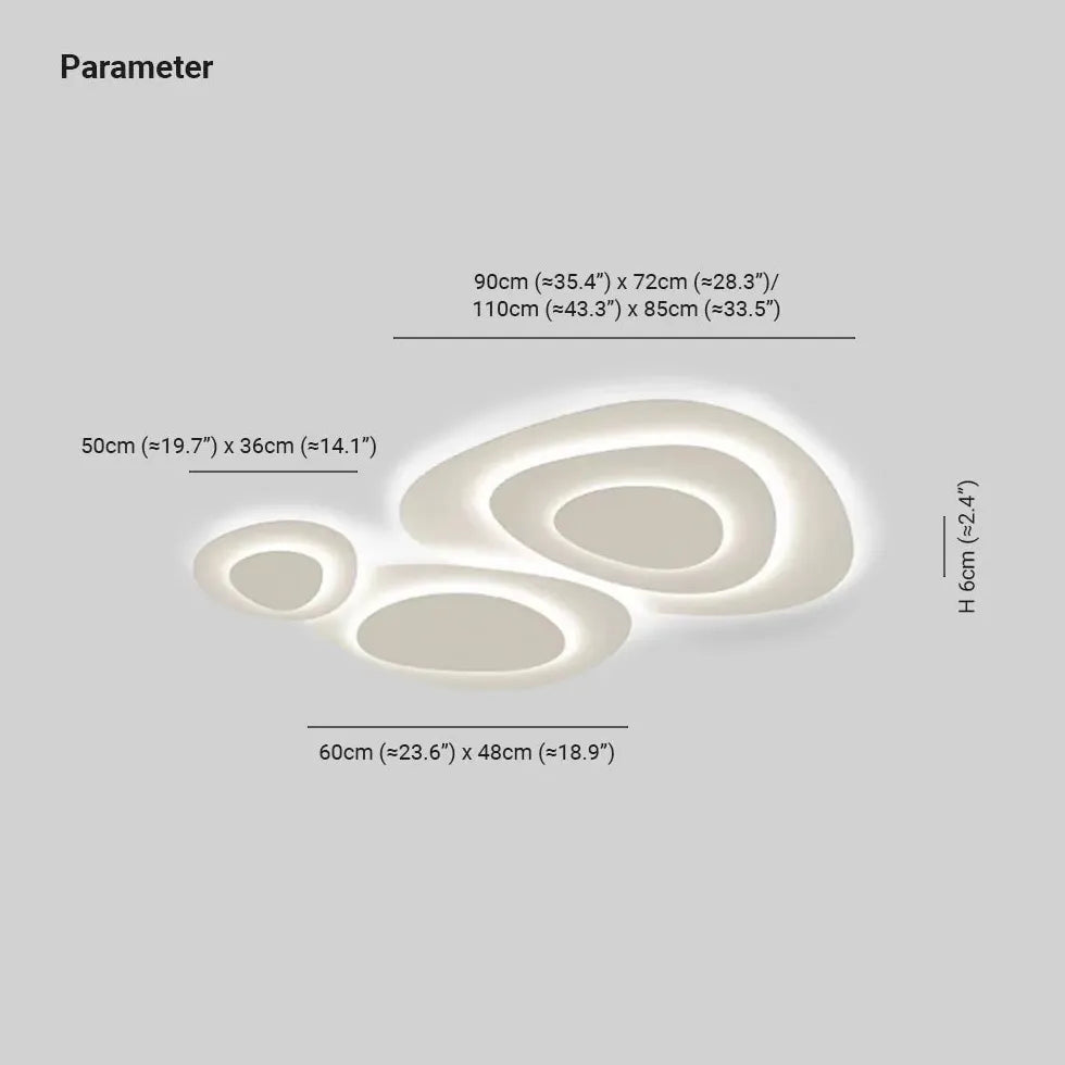 Plafoniera Bianca Moderna a Forma di Ciottolo