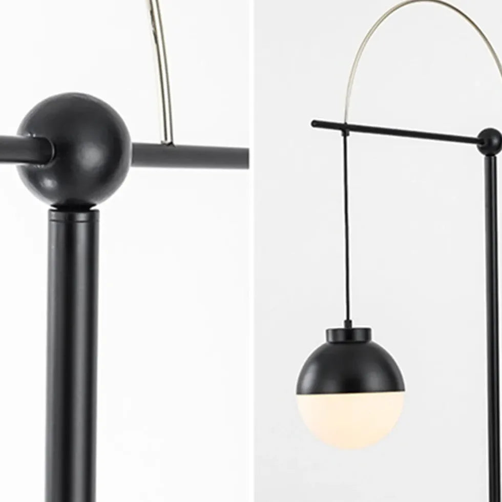 Black Sphere Modern Arched Floor Lamp