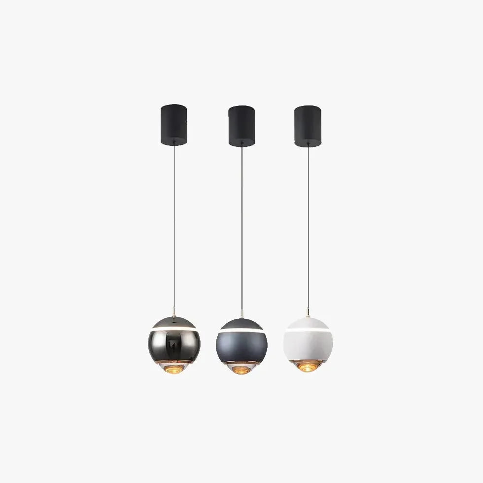 Lampada a Sospensione Comodino a Sfera in Metallo