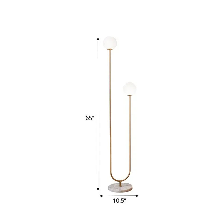 Dual-Light Linear Gold Standing Floor Lamp