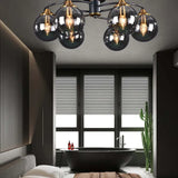 Smoked Industrial Glass Flush Ceiling Lights