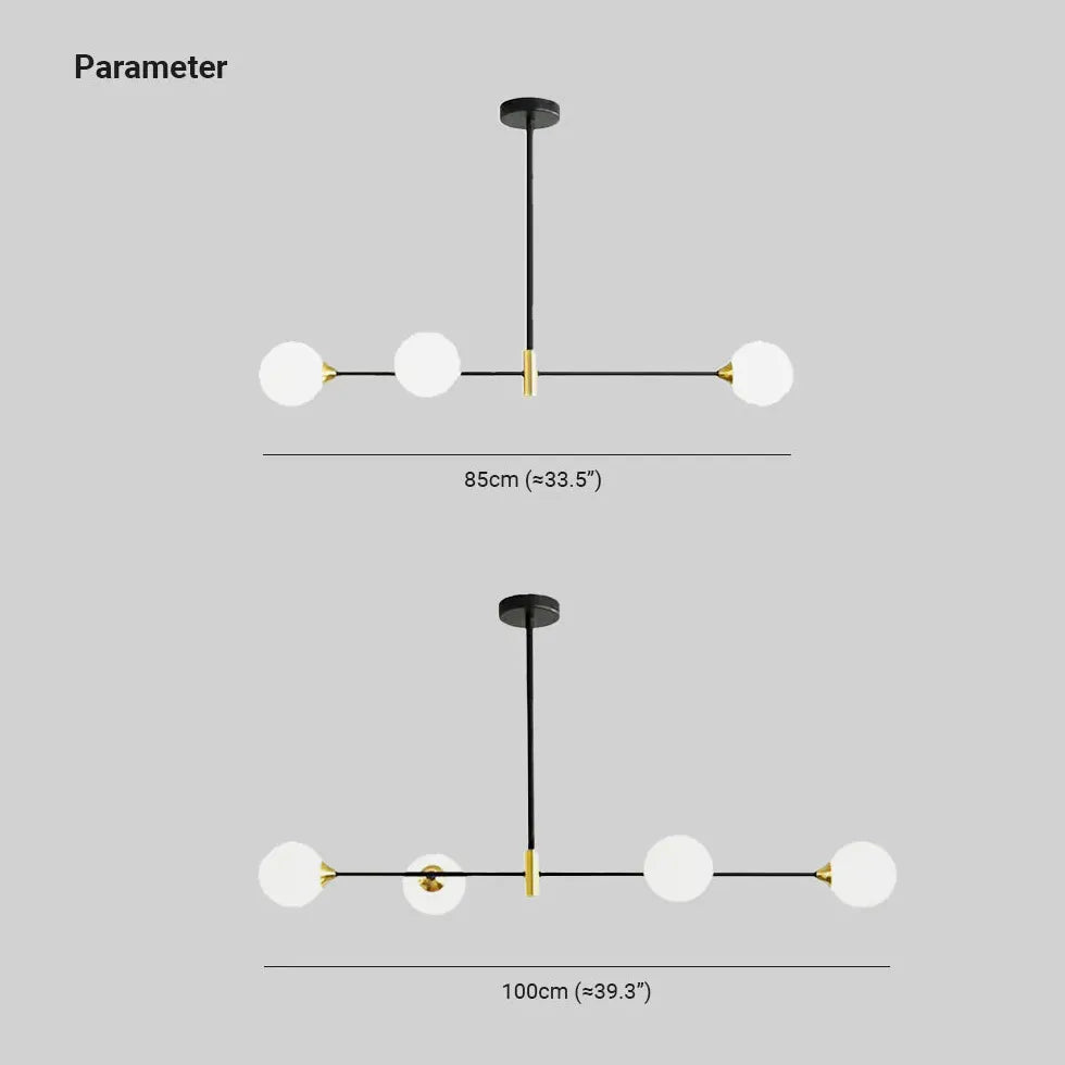 Lampadario sospensione 3 luci moderno sfere di vetro