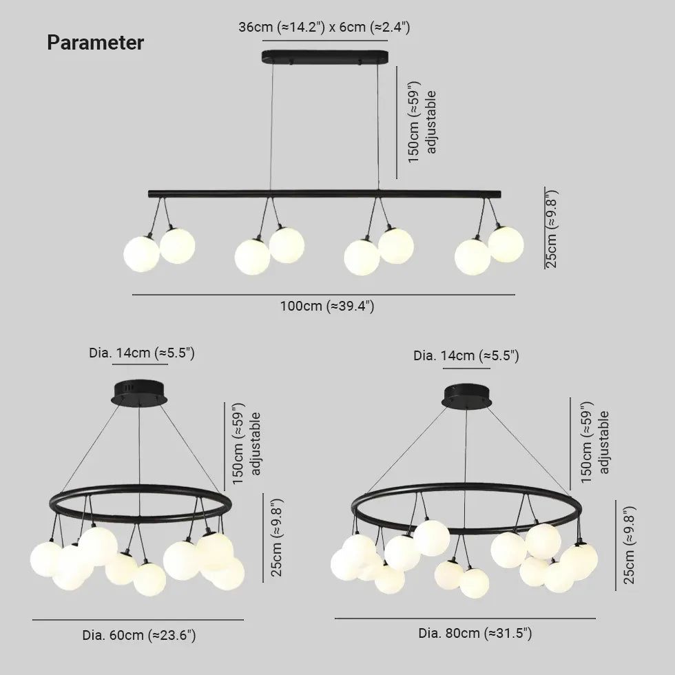 Lampadari Moderni Nero Elegante Design Minimalista