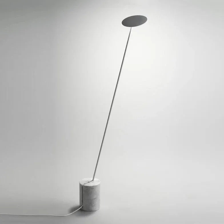 Tilted Minimalist Disc Floor Lamp