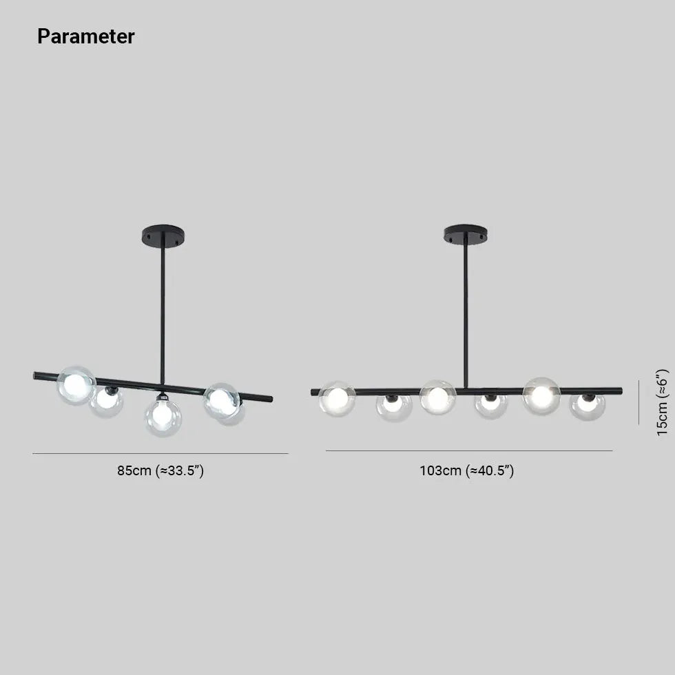 Lampadario per cucina moderno lungo a bolle