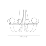 Lampadario in Metallo Nero Vetro Grigio Moderno