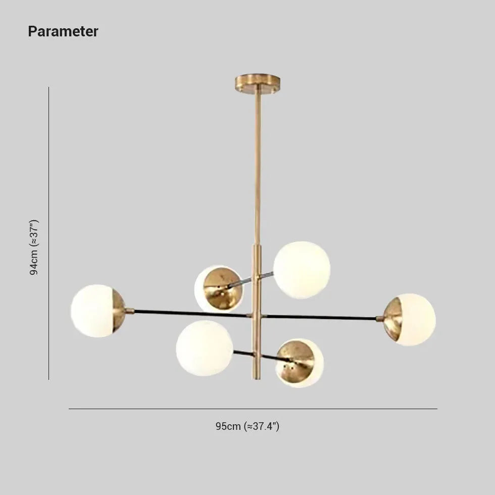 Lampadario a sfere di vetro oro LED