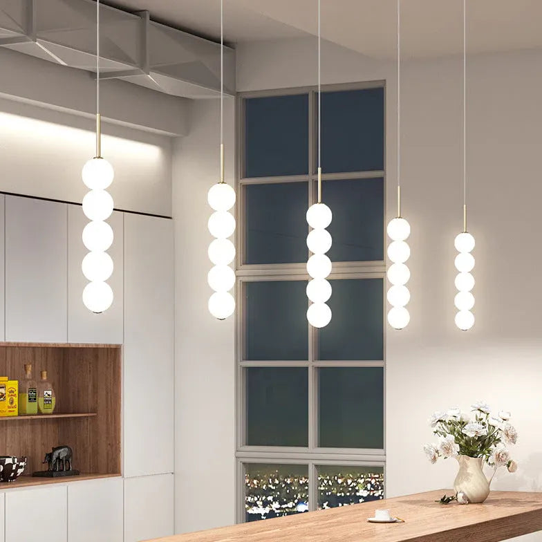 String of Pearls White Modern Pendant Light