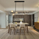 Circular Ring Glass Ball Multi-Head Pendant Light