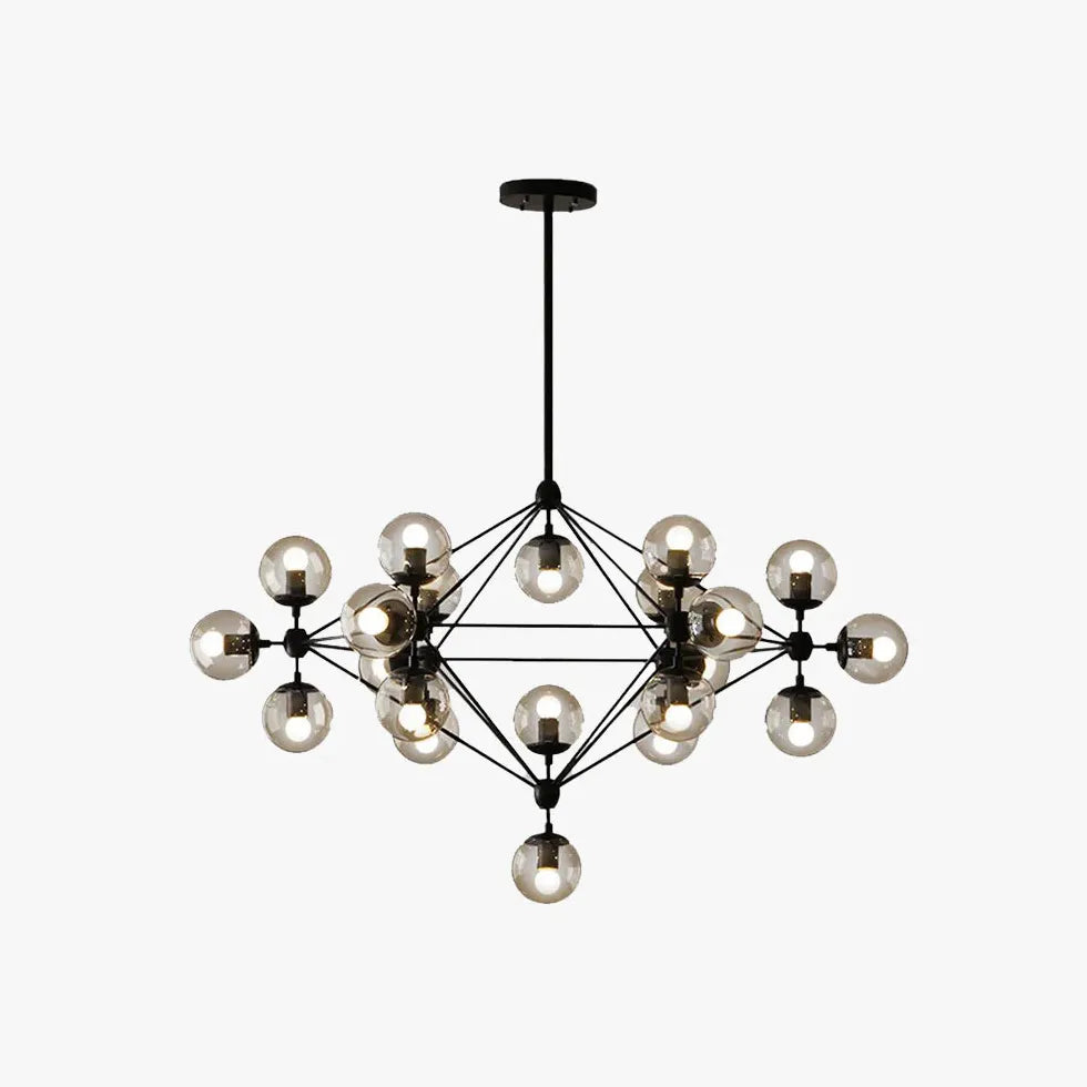 Clear Glass Multi-Sphere Modern Chandelier