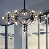 Clear Glass Multi-Sphere Modern Chandelier