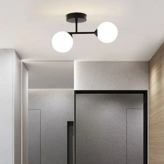 Plafoniera Sfera LED in Vetro Design Moderno per Corridoio