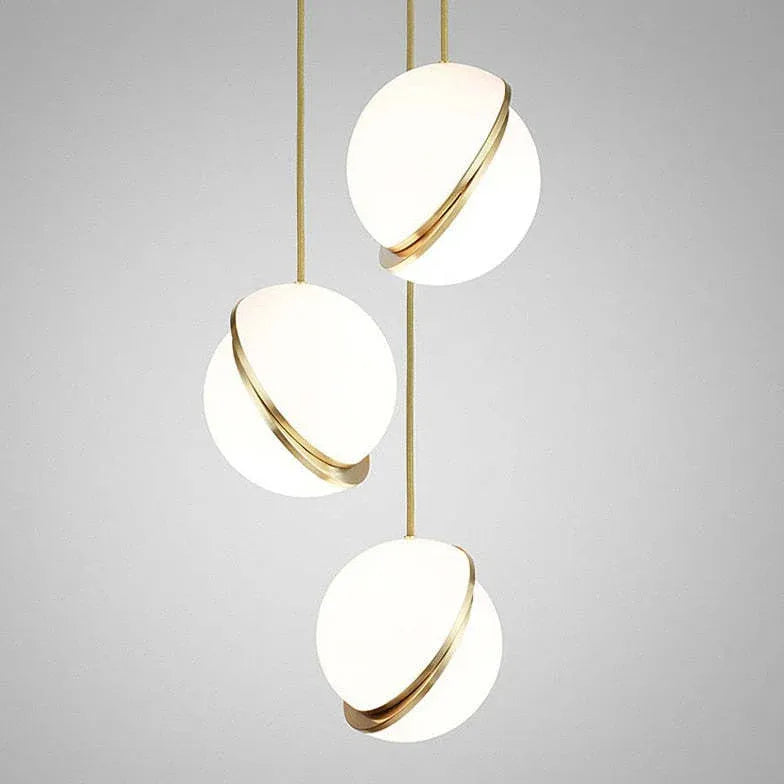 White Spherical Acrylic Modern Pendant Light