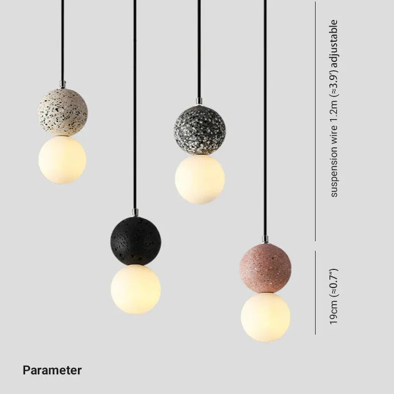 Terrazzo Spherical Modern LED Pendant Light