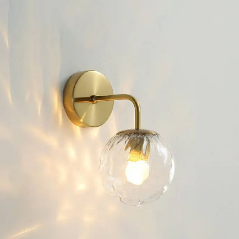 Transparent Glass Spherical Bedroom Wall Lights