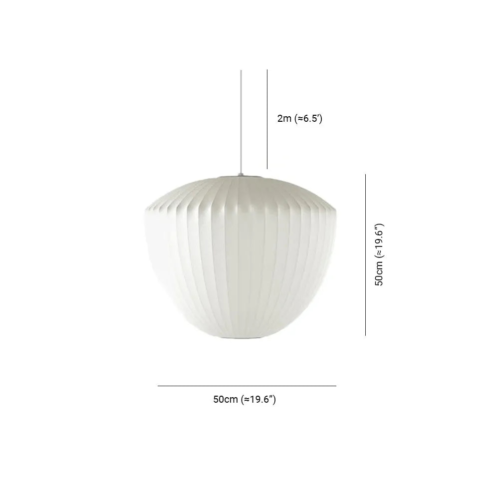 Lantern-Shaped White Fabric Vintage Pendant Light