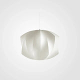 Lampadario Tessuto Design Nordico Bianco a Lanterna per Soggiorno