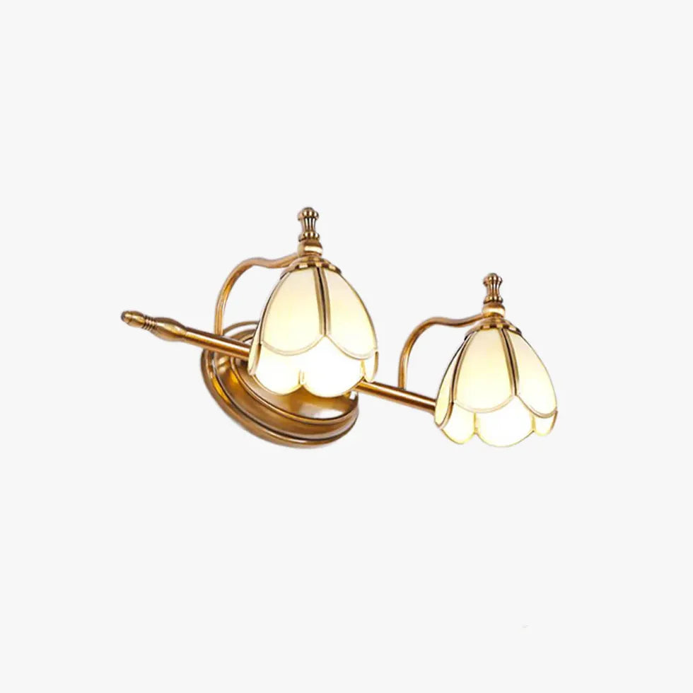 Classical Petal Gold Bathroom Wall Lights