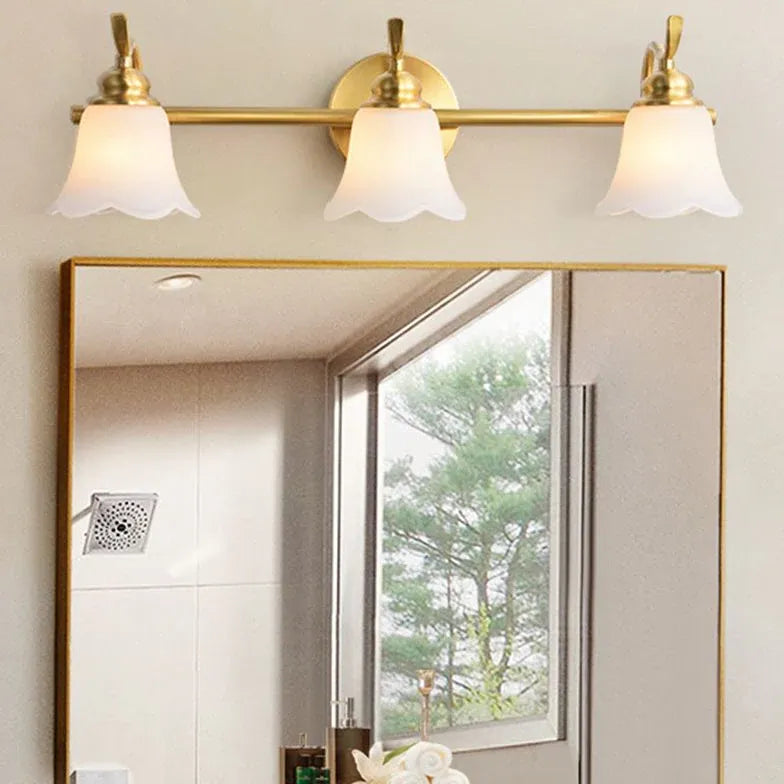 Flower Shaped Gold Bathroom Wall Lights