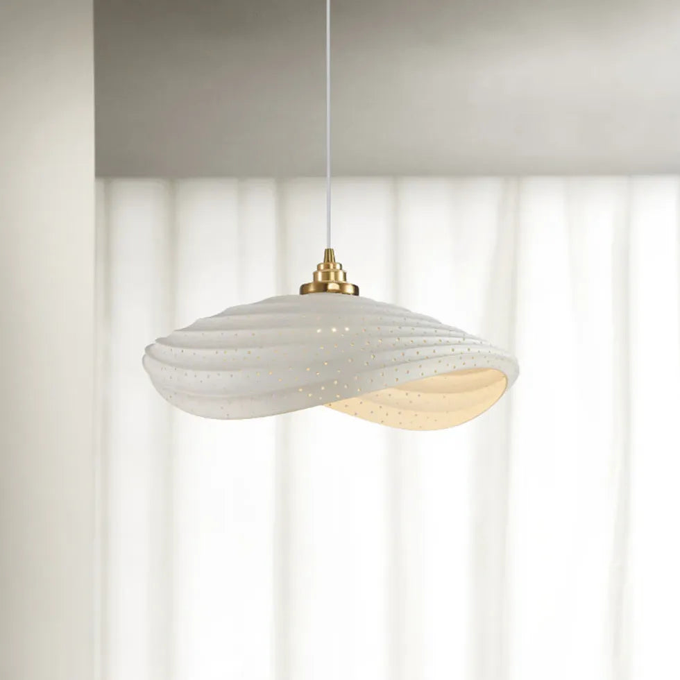 Sleek Wave-Shaped White Dining Room Pendant Light