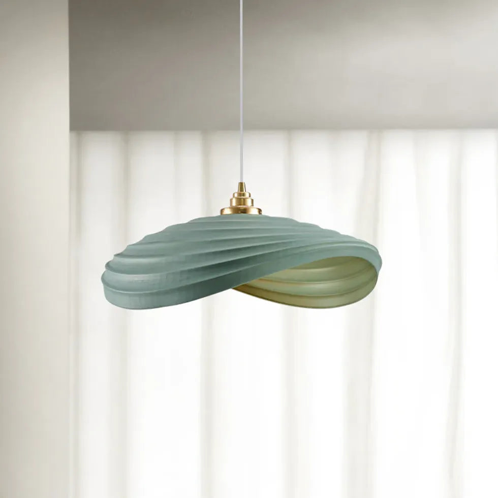 Sleek Wave-Shaped White Dining Room Pendant Light