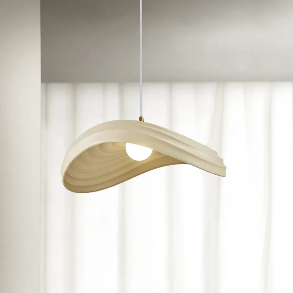 Sleek Wave-Shaped White Dining Room Pendant Light