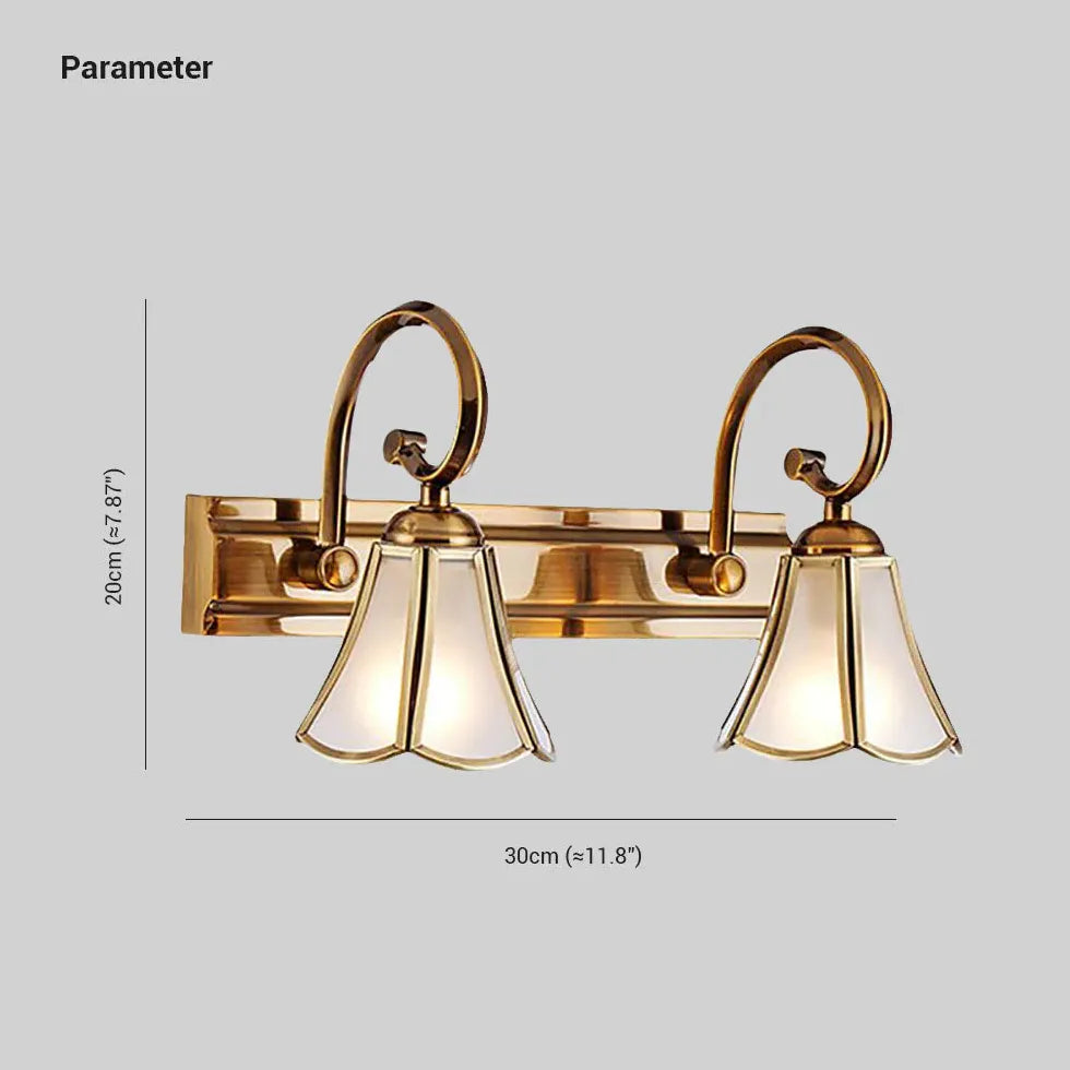 Gold Trumpet Glass Bathroom Mirror Lights